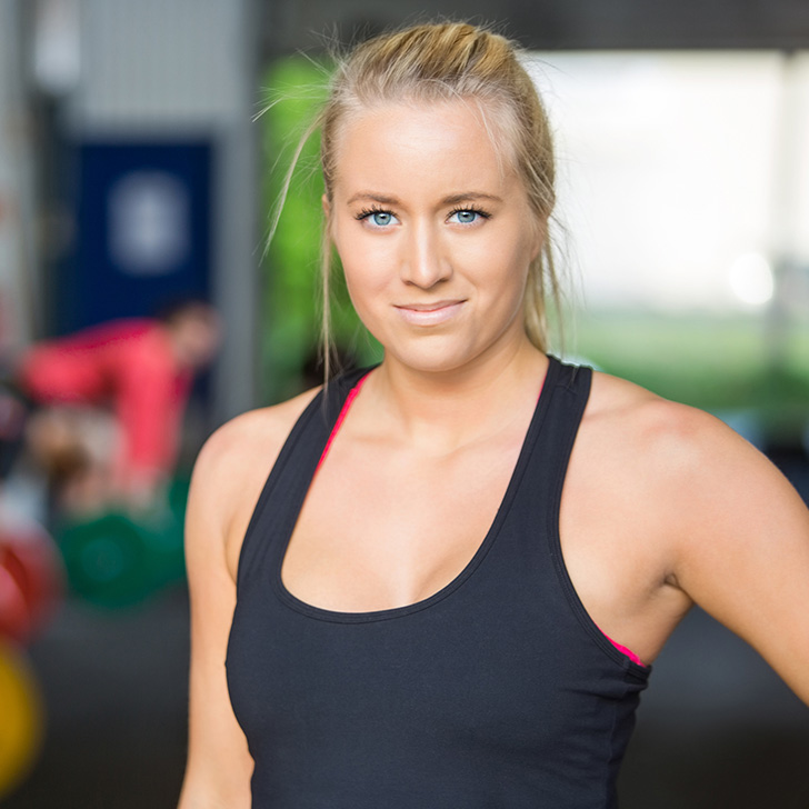 Joanna Gill cooling off after a workout